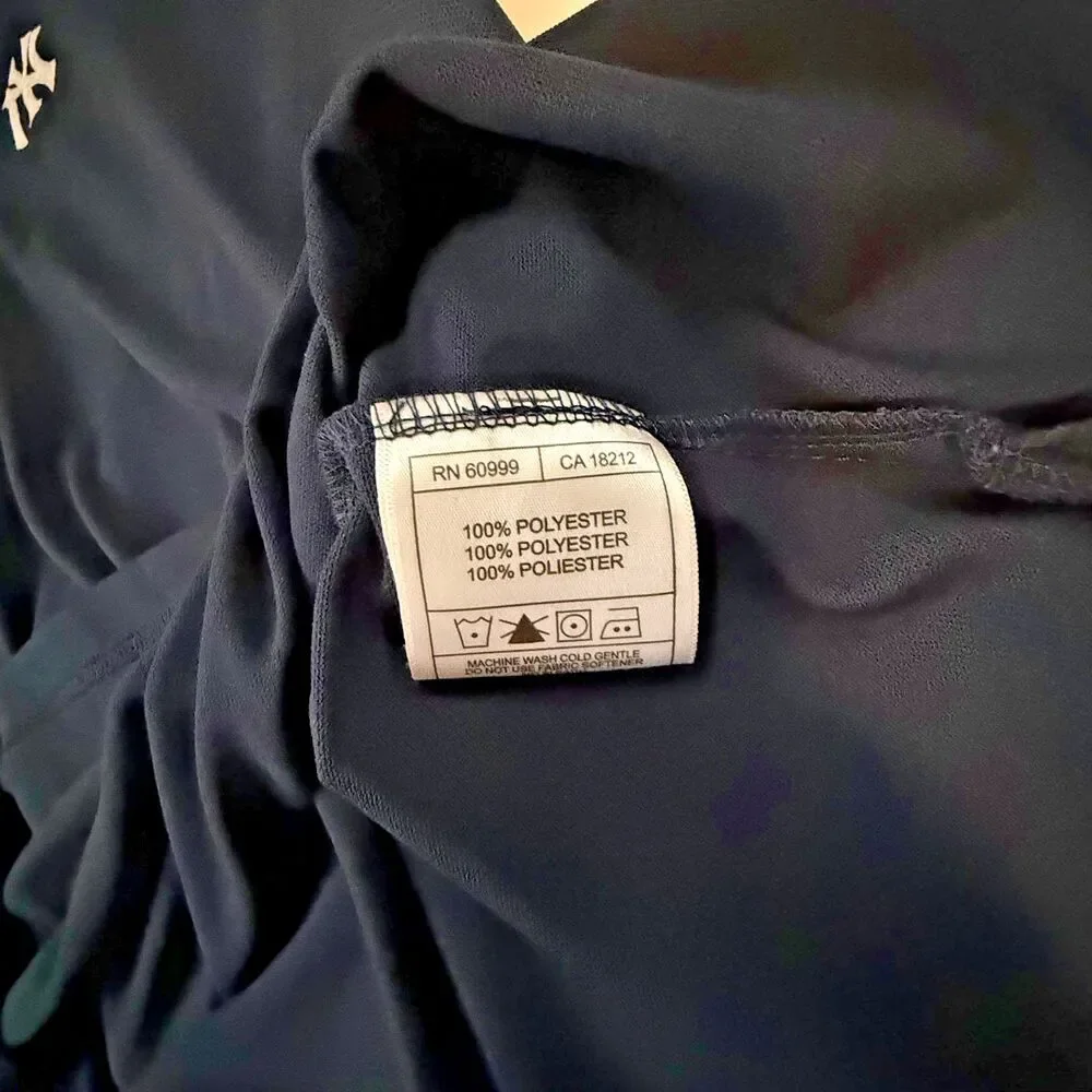 Antigua New York Yankees Polo Shirt Mens Medium Black MLB Embroidered Logo Golf